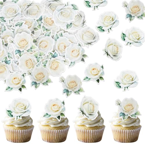 40 Stück Essbar Rosenblume Tortendeko Rosenblüten Kuchen Deko Reis Papier Waffel Papier Cupcake Toppers für Rosa Blume Thema Baby Dusche Braut Dusche Kinder Geburtstag Party Kuchen Dekorationen Weiß 40 Stück Essbar Rosenblume Tortendeko Rosenblüten Kuchen Deko Reis Papier Waffel Papier Cupcake Toppers für Rosa Blume Thema Baby Dusche Braut Dusche Kinder Geburtstag Party Kuchen Dekorationen Weiß von SYKYCTCY
