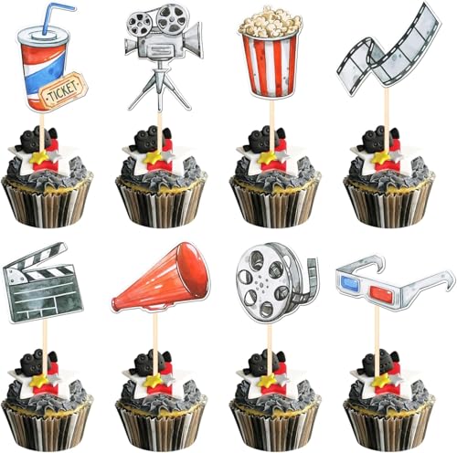 40 Stück Film Tortendeko Doppelt Seite Film Nacht Rolle Kuchen Deko Gläserne Kamera Popcorn Projektor Hollywood Cupcake Toppers für Film Thema Baby Dusche Kinder Geburtstag Party Kuchen Dekorationen 40 Stück Film Tortendeko Doppelt Seite Film Nacht Rolle Kuchen Deko Gläserne Kamera Popcorn Projektor Hollywood Cupcake Toppers für Film Thema Baby Dusche Kinder Geburtstag Party Kuchen Dekorationen von SYKYCTCY