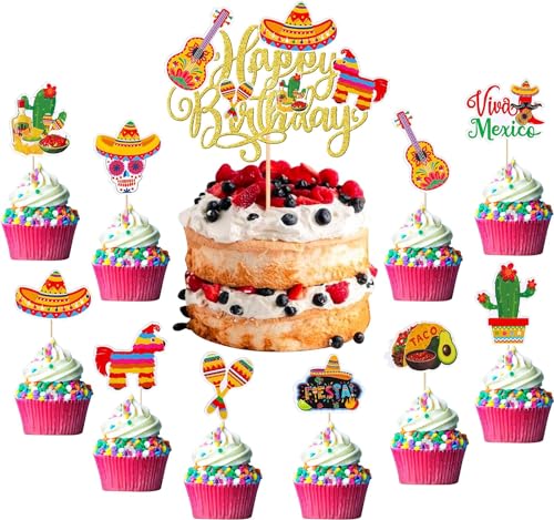 41 Stück Happy Birthday Fiesta Tortendeko mit Gitarre Kaktus Esel Schläger Pfeffer Mexiko Fiesta Kuchen Deko für Mexikanische Fiesta Thema Baby Dusche Geburtstag Party Kuchen Dekorationen Gold 41 Stück Happy Birthday Fiesta Tortendeko mit Gitarre Kaktus Esel Schläger Pfeffer Mexiko Fiesta Kuchen Deko für Mexikanische Fiesta Thema Baby Dusche Geburtstag Party Kuchen Dekorationen Gold von SYKYCTCY
