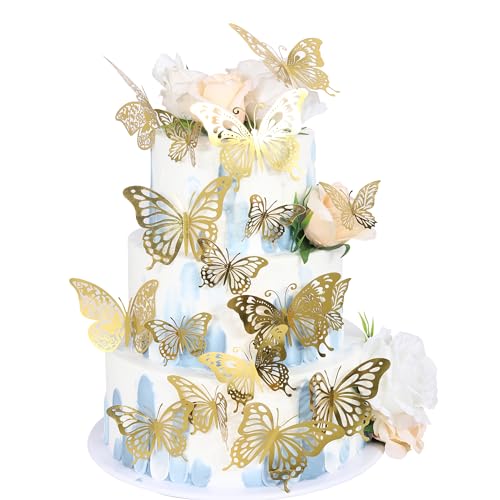 42 Stück Schmetterling Tortendeko 3D DIY Schmetterling Cupcake Toppers Lebendige Butterfly Kuchen Deko für Baby Dusche Hochzeit Jahrestag Geburtstag Party Kuchen Dekoendeko Gold 42 Stück Schmetterling Tortendeko 3D DIY Schmetterling Cupcake Toppers Lebendige Butterfly Kuchen Deko für Baby Dusche Hochzeit Jahrestag Geburtstag Party Kuchen Dekoendeko Gold von SYKYCTCY