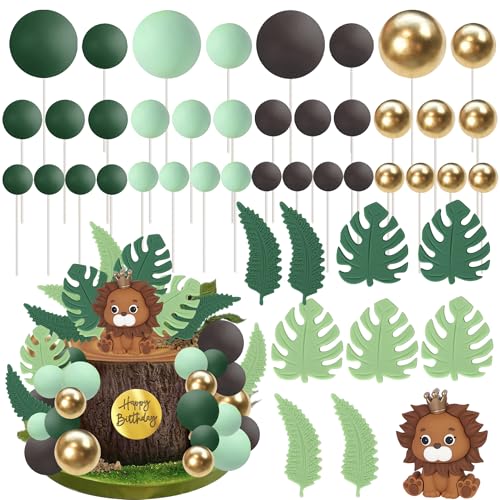 46 Stück Safari Tier Tortendeko DIY Runde Kugeln Kuchen Deko Dschungel Wilder Löwe Cake Topper Tropische Grashalme Kuchen Dekorationen für Safari Tier Thema Baby Dusche Kinder Geburtstag Party 46 Stück Safari Tier Tortendeko DIY Runde Kugeln Kuchen Deko Dschungel Wilder Löwe Cake Topper Tropische Grashalme Kuchen Dekorationen für Safari Tier Thema Baby Dusche Kinder Geburtstag Party von SYKYCTCY