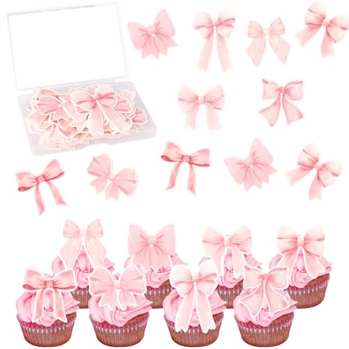 48 Stück Essbare Schleife Kuchen Deko Geburtstag der Mädchen Tortendeko Schleifenknoten Cupcake Toppers für Prinzessin Thame Baby Dusche Mädchen Geburtstag Hochzeit Party Kuchen Dekorationen Rosa 48 Stück Essbare Schleife Kuchen Deko Geburtstag der Mädchen Tortendeko Schleifenknoten Cupcake Toppers für Prinzessin Thame Baby Dusche Mädchen Geburtstag Hochzeit Party Kuchen Dekorationen Rosa von SYKYCTCY