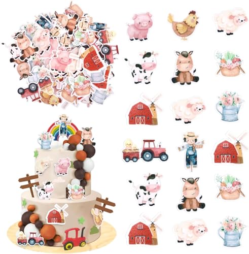 60 Stück Essbar Bauernhof Tier Tortendeko Reis Papier Waffel Papier Cupcake Toppers Bauernhoftier Kuchen Deko für Bauernhof Tier Thema Baby Dusche Scheunenhof Geburtstag Party Cupcake Dekorationen 60 Stück Essbar Bauernhof Tier Tortendeko Reis Papier Waffel Papier Cupcake Toppers Bauernhoftier Kuchen Deko für Bauernhof Tier Thema Baby Dusche Scheunenhof Geburtstag Party Cupcake Dekorationen von SYKYCTCY