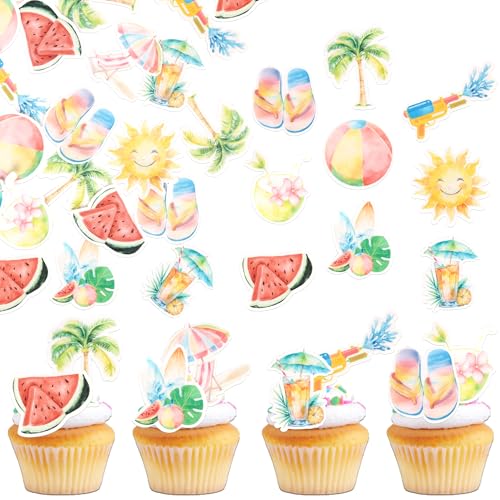 60 Stück Essbar Sommer Strand Tortendeko Waffel Papier Kokosnuss Cupcake Toppers Wassermelone Sonne Surfbrett Kuchen Deko für Sommer Thema Baby Dusche Braut Dusche Geburtstag Party Kuchen Dekorationen 60 Stück Essbar Sommer Strand Tortendeko Waffel Papier Kokosnuss Cupcake Toppers Wassermelone Sonne Surfbrett Kuchen Deko für Sommer Thema Baby Dusche Braut Dusche Geburtstag Party Kuchen Dekorationen von SYKYCTCY