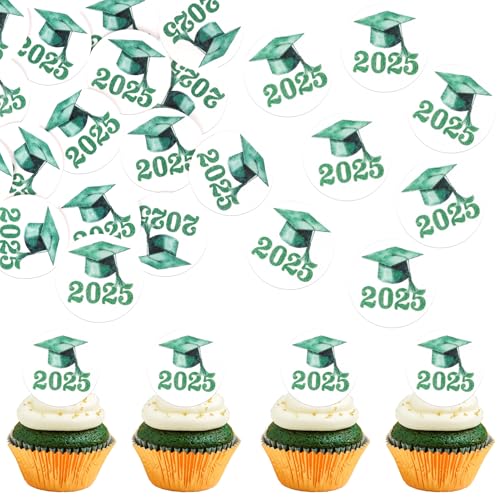60 Stück Essbare 2025 Abschluss Kappe Kuchen Deko Waffel Papier Graduierung Kappe Cupcake Toppers Abschluss Tortendeko für 2025 Graduierung Thema Party Cupcake Dekorationen Green 60 Stück Essbare 2025 Abschluss Kappe Kuchen Deko Waffel Papier Graduierung Kappe Cupcake Toppers Abschluss Tortendeko für 2025 Graduierung Thema Party Cupcake Dekorationen Green von SYKYCTCY