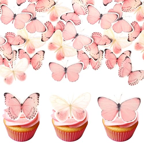 60 Stück Essbare 3D Schmetterling Kuchen Deko Niedlicher Butterfly Cupckake Toppers Frühling Thema Tortendeko für Baby Dusche Braut Dusche Jungen Mädchen Geburtstag Party Kuchen Dekorationen Rosa 60 Stück Essbare 3D Schmetterling Kuchen Deko Niedlicher Butterfly Cupckake Toppers Frühling Thema Tortendeko für Baby Dusche Braut Dusche Jungen Mädchen Geburtstag Party Kuchen Dekorationen Rosa von SYKYCTCY
