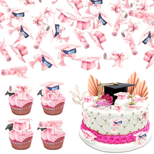 60 Stück Essbare Abschluss Kappe Cupcake Toppers Klasse von 2025 Kappe Tortendeko Reis Papier Waffel Papier Graduierung Kappe Kuchen Deko für Abschluss Thema Party Kuchen Dekorationen Rosa 60 Stück Essbare Abschluss Kappe Cupcake Toppers Klasse von 2025 Kappe Tortendeko Reis Papier Waffel Papier Graduierung Kappe Kuchen Deko für Abschluss Thema Party Kuchen Dekorationen Rosa von SYKYCTCY