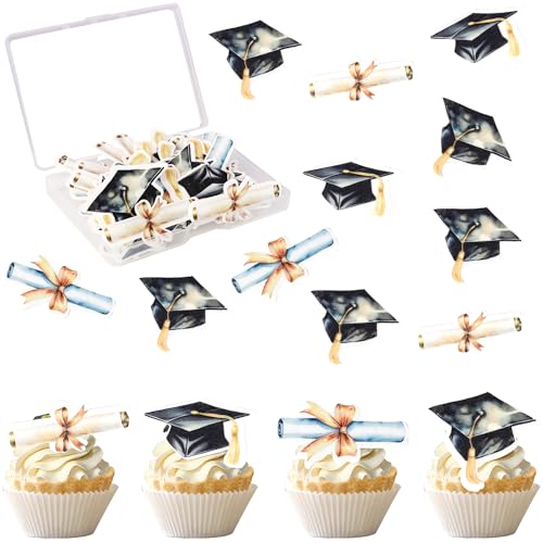 60 Stück Essbare Abschluss Kappe Tortendeko Klasse von 2025 Kappe Kuchen Deko Reis Papier Waffel Papier Graduierung Kappe Cupcake Toppers für Abschluss Thema Party Kuchen Dekorationen Gold 60 Stück Essbare Abschluss Kappe Tortendeko Klasse von 2025 Kappe Kuchen Deko Reis Papier Waffel Papier Graduierung Kappe Cupcake Toppers für Abschluss Thema Party Kuchen Dekorationen Gold von SYKYCTCY