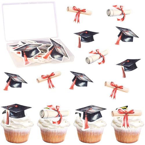 60 Stück Essbare Abschluss Kappe Tortendeko Klasse von 2025 Kappe Kuchen Deko Reis Papier Waffel Papier Graduierung Kappe Cupcake Toppers für Abschluss Thema Party Kuchen Dekorationen Rot 60 Stück Essbare Abschluss Kappe Tortendeko Klasse von 2025 Kappe Kuchen Deko Reis Papier Waffel Papier Graduierung Kappe Cupcake Toppers für Abschluss Thema Party Kuchen Dekorationen Rot von SYKYCTCY