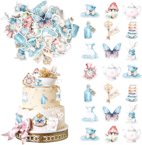 60 Stück Essbare Alice im Wunderland Tortendeko Waffelpapier Tee Party Cupcake Toppers Essbare Schmetterling Blume Schale Eat Me Kuchen Deko für Baby Dusche Kinder Geburtstag Party Kuchen Dekorationen 60 Stück Essbare Alice im Wunderland Tortendeko Waffelpapier Tee Party Cupcake Toppers Essbare Schmetterling Blume Schale Eat Me Kuchen Deko für Baby Dusche Kinder Geburtstag Party Kuchen Dekorationen von SYKYCTCY