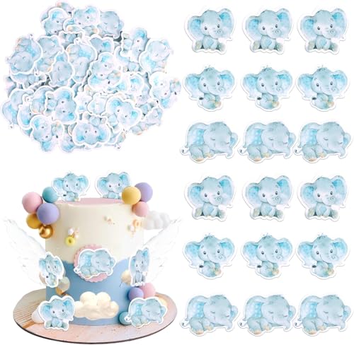 60 Stück Essbare Elefant Tortendeko Reispapier Waffel Papier Cupcake Toppers Elefanten Kuchen Deko für Elefant Thema Baby Dusche Kinder Geburtstag Party Kuchen Dekorationen Blau 60 Stück Essbare Elefant Tortendeko Reispapier Waffel Papier Cupcake Toppers Elefanten Kuchen Deko für Elefant Thema Baby Dusche Kinder Geburtstag Party Kuchen Dekorationen Blau von SYKYCTCY