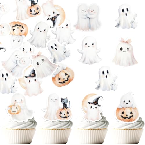60 Stück Essbare Geist Tortendeko Waffelpapier Halloween Cupcake Toppers Gruselig Ghost Hexenhut Kürbis Kuchen Deko für Halloween Thema Baby Dusche Kinder Geburtstag Party Kuchen Dekorationen 60 Stück Essbare Geist Tortendeko Waffelpapier Halloween Cupcake Toppers Gruselig Ghost Hexenhut Kürbis Kuchen Deko für Halloween Thema Baby Dusche Kinder Geburtstag Party Kuchen Dekorationen von SYKYCTCY