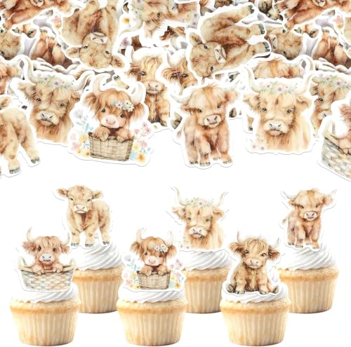 60 Stück Essbare Hochland Kuh Tortendeko Süße Hochlandkuh Kuchen Deko Kuh Rinder Bauernhof Cupcake Toppers für Baby Dusche Geburtstag Party Kuchen Dekorationen 60 Stück Essbare Hochland Kuh Tortendeko Süße Hochlandkuh Kuchen Deko Kuh Rinder Bauernhof Cupcake Toppers für Baby Dusche Geburtstag Party Kuchen Dekorationen von SYKYCTCY