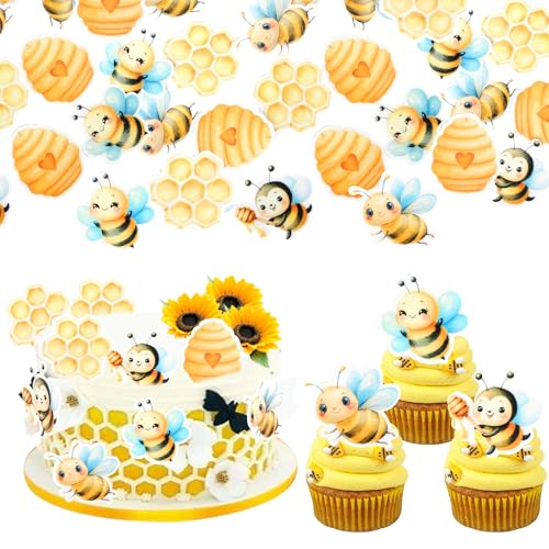 60 Stück Essbare Honigwabe Tortendeko Waffelpapier Biene Cupcake Toppers Honigwabe Kuchen Deko für Biene Thema Baby Dusche Jungen Mädchen Geburtstag Party Kuchen Dekoration 60 Stück Essbare Honigwabe Tortendeko Waffelpapier Biene Cupcake Toppers Honigwabe Kuchen Deko für Biene Thema Baby Dusche Jungen Mädchen Geburtstag Party Kuchen Dekoration von SYKYCTCY