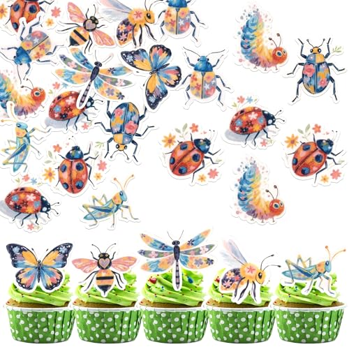 60 Stück Essbare Insekten Tortendeko Schmetterling Bienen Marienkäfer Kuchen Deko Natur Insekt Cupcake Toppers für Insekt Thema Baby Dusche Kinder Geburtstag Party Kuchen Dekorationen 60 Stück Essbare Insekten Tortendeko Schmetterling Bienen Marienkäfer Kuchen Deko Natur Insekt Cupcake Toppers für Insekt Thema Baby Dusche Kinder Geburtstag Party Kuchen Dekorationen von SYKYCTCY