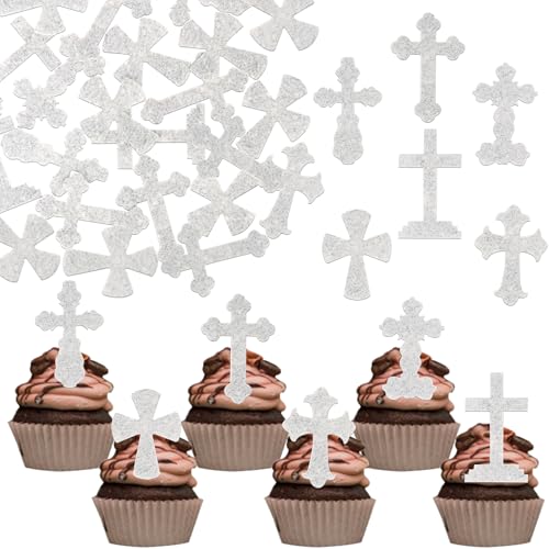 60 Stück Essbare Kreuz Cupcake Toppers Christliche Taufe Kuchen Deko Gott Segnet Tortendeko für Religiös Kreuz Erste Heilige Kommunion Thema Baby Dusche Geburtstag Party Cupcake Dekorationen Silber 60 Stück Essbare Kreuz Cupcake Toppers Christliche Taufe Kuchen Deko Gott Segnet Tortendeko für Religiös Kreuz Erste Heilige Kommunion Thema Baby Dusche Geburtstag Party Cupcake Dekorationen Silber von SYKYCTCY