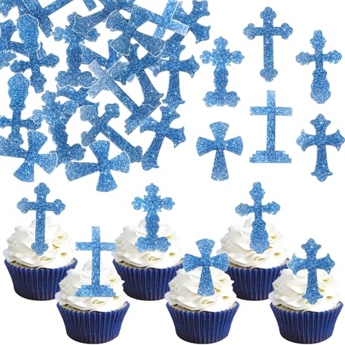 60 Stück Essbare Kreuz Cupcake Toppers Christliche Taufe Kuchen Deko Gott Segnet Tortendeko für Religiös Kreuz Erste Heilige Kommunion Thema Baby Dusche Geburtstag Party Cupcake Dekorationen Blau 60 Stück Essbare Kreuz Cupcake Toppers Christliche Taufe Kuchen Deko Gott Segnet Tortendeko für Religiös Kreuz Erste Heilige Kommunion Thema Baby Dusche Geburtstag Party Cupcake Dekorationen Blau von SYKYCTCY