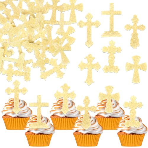 60 Stück Essbare Kreuz Kuchen Deko Christliche Taufe Tortendeko Gott Segnet Cupcake Toppers für Religiös Kreuz Erste Heilige Kommunion Thema Baby Dusche Geburtstag Party Cupcake Dekorationen Gold 60 Stück Essbare Kreuz Kuchen Deko Christliche Taufe Tortendeko Gott Segnet Cupcake Toppers für Religiös Kreuz Erste Heilige Kommunion Thema Baby Dusche Geburtstag Party Cupcake Dekorationen Gold von SYKYCTCY