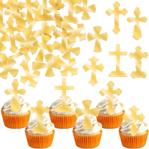 60 Stück Essbare Kreuz Tortendeko Gott Segnet Cupcake Toppers Christliche Taufe Kuchen Deko für Religiös Kreuz Erste Heilige Kommunion Thema Baby Dusche Geburtstag Party Cupcake Dekorationen Gold 60 Stück Essbare Kreuz Tortendeko Gott Segnet Cupcake Toppers Christliche Taufe Kuchen Deko für Religiös Kreuz Erste Heilige Kommunion Thema Baby Dusche Geburtstag Party Cupcake Dekorationen Gold von SYKYCTCY