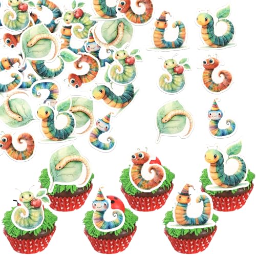 60 Stück Essbare Raupe Tortendeko Natur Insekt Kuchen Deko Hungrige Caterpillar Cupcake Toppers für Insekt Thema Baby Dusche Kinder Geburtstag Party Kuchen Dekorationen 60 Stück Essbare Raupe Tortendeko Natur Insekt Kuchen Deko Hungrige Caterpillar Cupcake Toppers für Insekt Thema Baby Dusche Kinder Geburtstag Party Kuchen Dekorationen von SYKYCTCY