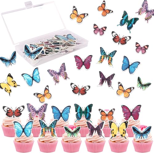 60 Stück Essbare Schmetterling Tortendeko Niedlicher 3D Butterfly Cupckake Toppers für Frühling Schmetterling Thema Baby Dusche Braut Dusche Jungen Mädchen Geburtstag Party Kuchen Dekorationen Buntes 60 Stück Essbare Schmetterling Tortendeko Niedlicher 3D Butterfly Cupckake Toppers für Frühling Schmetterling Thema Baby Dusche Braut Dusche Jungen Mädchen Geburtstag Party Kuchen Dekorationen Buntes von SYKYCTCY