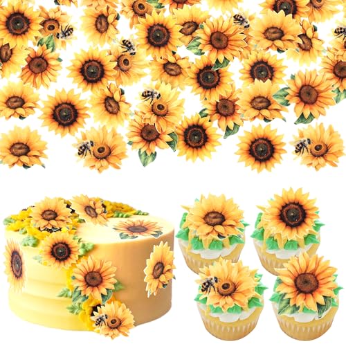60 Stück Essbare Sonnenblume Tortendeko Waffelpapier Blumen Cupcake Toppers Essbare Sonnenblume Biene Kuchen Deko für Blume Thema Baby Dusche Hochzeit Geburtstag Party Kuchen Dekoration 60 Stück Essbare Sonnenblume Tortendeko Waffelpapier Blumen Cupcake Toppers Essbare Sonnenblume Biene Kuchen Deko für Blume Thema Baby Dusche Hochzeit Geburtstag Party Kuchen Dekoration von SYKYCTCY