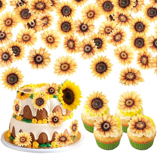 60 Stück Essbare Sonnenblume Tortendeko Waffelpapier Blumen Cupcake Toppers Essbare Sonnenblume Kuchen Deko für Blume Thema Baby Dusche Hochzeit Geburtstag Party Kuchen Dekoration 60 Stück Essbare Sonnenblume Tortendeko Waffelpapier Blumen Cupcake Toppers Essbare Sonnenblume Kuchen Deko für Blume Thema Baby Dusche Hochzeit Geburtstag Party Kuchen Dekoration von SYKYCTCY