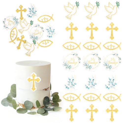 60 Stück Essbare Spanisch Mi Bautizo Tortendeko Wafer Papier Kreuz Religiös Kuchen Deko God Bless Cupcake Toppers für Heilige Erst Kommunion Taufe Baby Dusche Geburtstag Party Cupcake Dekorationen 60 Stück Essbare Spanisch Mi Bautizo Tortendeko Wafer Papier Kreuz Religiös Kuchen Deko God Bless Cupcake Toppers für Heilige Erst Kommunion Taufe Baby Dusche Geburtstag Party Cupcake Dekorationen von SYKYCTCY