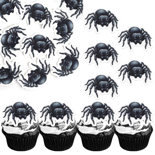 60 Stück Essbare Spinne Tortendeko Halloween Thema Waffelpapier Spinne Cupcake Toppers Horror Thema Kuchen Deko für Halloween Party Kuchen Dekorationen Schwarz 60 Stück Essbare Spinne Tortendeko Halloween Thema Waffelpapier Spinne Cupcake Toppers Horror Thema Kuchen Deko für Halloween Party Kuchen Dekorationen Schwarz von SYKYCTCY