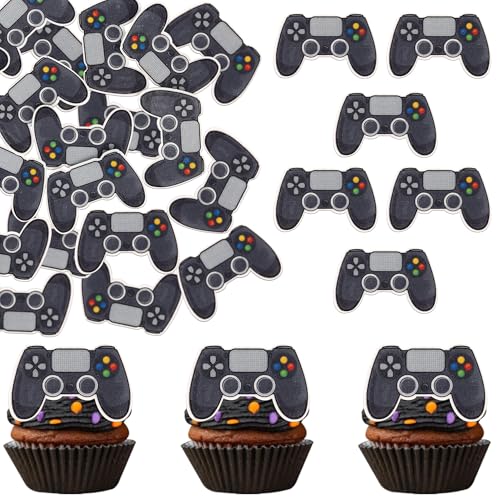 60 Stück Essbare Videospiel Tortendeko Essbare Gamepad Kuchen Deko Waffel Papier Spielkonsolen Cupcake Toppers für Gaming Thema Kinder Jungen Mädchen Geburtstag Party Kuchen Dekoration Schwarz 60 Stück Essbare Videospiel Tortendeko Essbare Gamepad Kuchen Deko Waffel Papier Spielkonsolen Cupcake Toppers für Gaming Thema Kinder Jungen Mädchen Geburtstag Party Kuchen Dekoration Schwarz von SYKYCTCY
