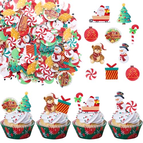 60 Stück Essbare Weihnachten Tortendeko Essbares Waffelpapier Santa Kucehn Deko Schneemann Weihnachten Cupcake Toppers für Christmas Thema Festival Geburtstag Party Kuchen Dekoration 60 Stück Essbare Weihnachten Tortendeko Essbares Waffelpapier Santa Kucehn Deko Schneemann Weihnachten Cupcake Toppers für Christmas Thema Festival Geburtstag Party Kuchen Dekoration von SYKYCTCY