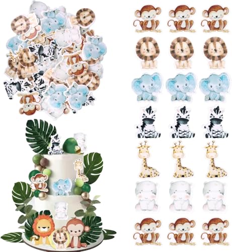 60 Stück Essbare Woodland Party Tortendeko Dschungel Löwe Kuchen Deko Affe Elefant Cupcake Toppers für Wald Tier Thema Baby Dusche Kinder Geburtstag Party Kuchen Dekorationen 60 Stück Essbare Woodland Party Tortendeko Dschungel Löwe Kuchen Deko Affe Elefant Cupcake Toppers für Wald Tier Thema Baby Dusche Kinder Geburtstag Party Kuchen Dekorationen von SYKYCTCY