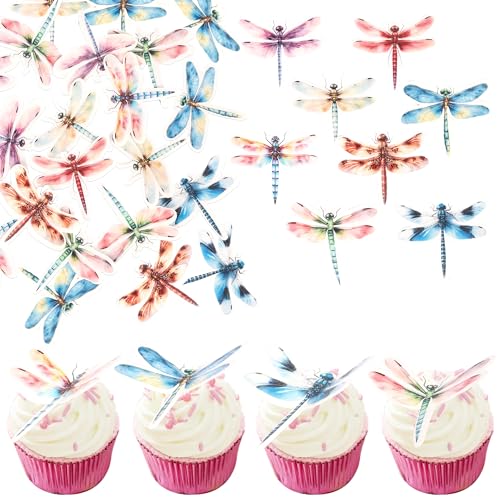 64 Stück Essbare Libelle Tortendeko Dragonfly Cupcake Toppers Reispapier Waffel Papier Kuchen Deko für Libellenblatt Thema Baby Dusche Kinder Geburtstag Party Cupcake Dekorationen Buntes 64 Stück Essbare Libelle Tortendeko Dragonfly Cupcake Toppers Reispapier Waffel Papier Kuchen Deko für Libellenblatt Thema Baby Dusche Kinder Geburtstag Party Cupcake Dekorationen Buntes von SYKYCTCY