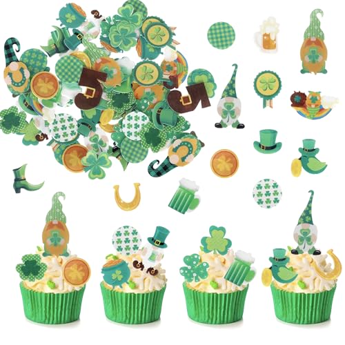 72 Stück Essbar St. Patricks Day Cupcake Toppers Wafer Paper Shamrock Leprechauns Irish Holiday Tortendeko Saint Patricks Day Kuchen Deko für Cheers St. Patrick's Theme Party Kuchen Dekorationen 72 Stück Essbar St. Patricks Day Cupcake Toppers Wafer Paper Shamrock Leprechauns Irish Holiday Tortendeko Saint Patricks Day Kuchen Deko für Cheers St. Patrick's Theme Party Kuchen Dekorationen von SYKYCTCY