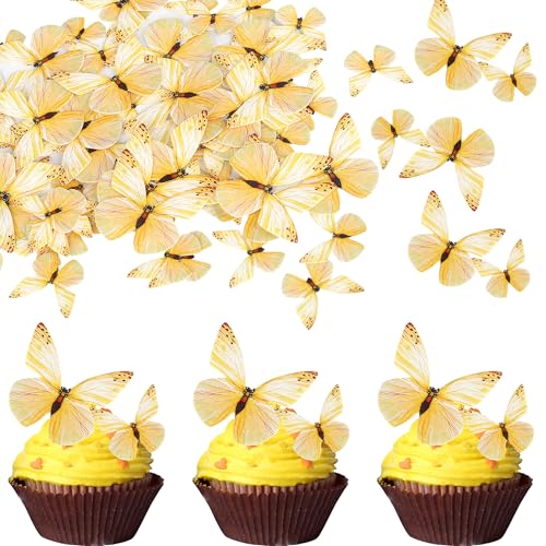 72 Stück Essbare Schmetterlinge Tortendeko 3D Schmetterling Cupcake Toppers Realistische Schmetterlinge Kuchen Deko für Baby Dusche Bridal Shower Geburtstag Party Kuchen Dekorationen Gelb 72 Stück Essbare Schmetterlinge Tortendeko 3D Schmetterling Cupcake Toppers Realistische Schmetterlinge Kuchen Deko für Baby Dusche Bridal Shower Geburtstag Party Kuchen Dekorationen Gelb von SYKYCTCY