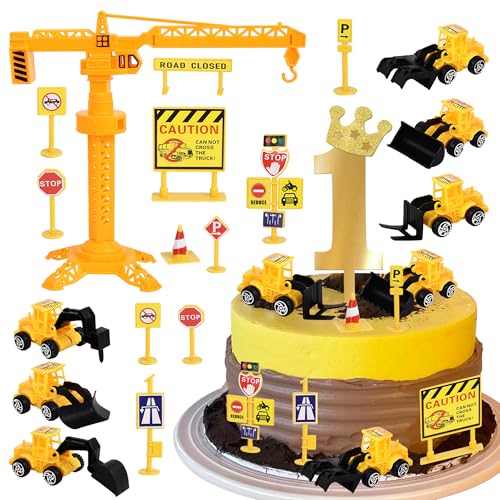SYKYCTCY 17 Stück Baufahrzeuge Tortendeko Set Acryl Anzahl 1 Cake Topper Straße Schild Turm Bagger Kuchen Deko für BAU Thema Baby Dusche Kinder 1. Geburtstag Party Kuchen Dekorationen SYKYCTCY 17 Stück Baufahrzeuge Tortendeko Set Acryl Anzahl 1 Cake Topper Straße Schild Turm Bagger Kuchen Deko für BAU Thema Baby Dusche Kinder 1. Geburtstag Party Kuchen Dekorationen von SYKYCTCY