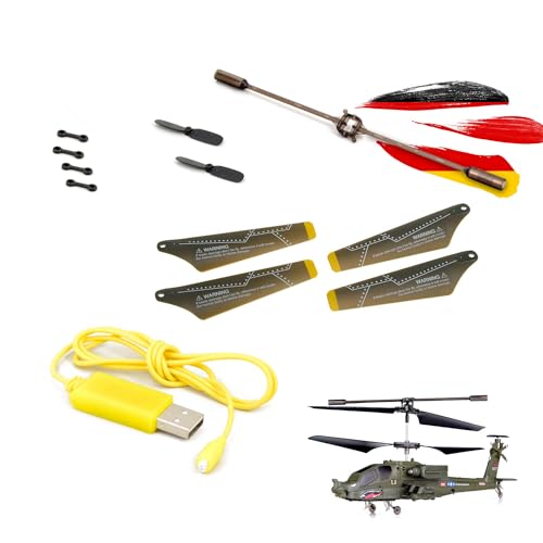 SYMA Ersatzteile-Set Crash-Kit Apache S109, S109G, RC Ferngesteuerter Hubschrauber, Modellbau, Helikopter, Rotorblätter, USB-Ladekabel, Connect-Buckle UVM. von SYMA