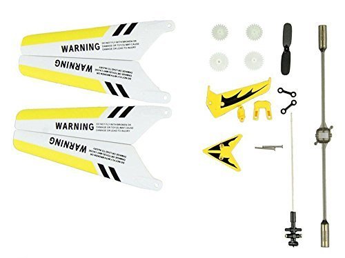 Yellow Syma S107G RC Helicopter Spare Parts Set Headcover Main Blades Tail Decorations Connect Buckles Balance Bar Tail Blades Main shaft by SYMA von SYMA