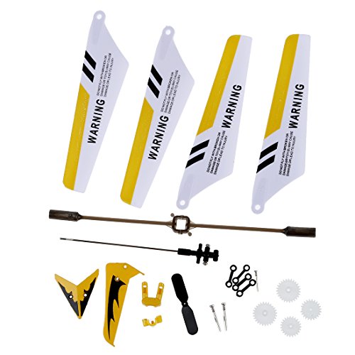 Yellow Syma S107G RC Helicopter Spare Parts Set Headcover Main Blades Tail Decorations Connect Buckles Balance Bar Tail Blades Main shaft by SYMA von SYMA