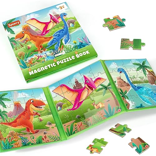 SYNARRY Dinosaurier-Puzzles für Kinder von 3–5 Jahren, 20-teilige magnetische Puzzles für Kleinkinder, Kinder-Reise-Aktivitätsspielzeug, Spiele für Kinder im Auto, Flugzeug, Roadtrip, Reise-Puzzles SYNARRY Dinosaurier-Puzzles für Kinder von 3–5 Jahren, 20-teilige magnetische Puzzles für Kleinkinder, Kinder-Reise-Aktivitätsspielzeug, Spiele für Kinder im Auto, Flugzeug, Roadtrip, Reise-Puzzles von SYNARRY