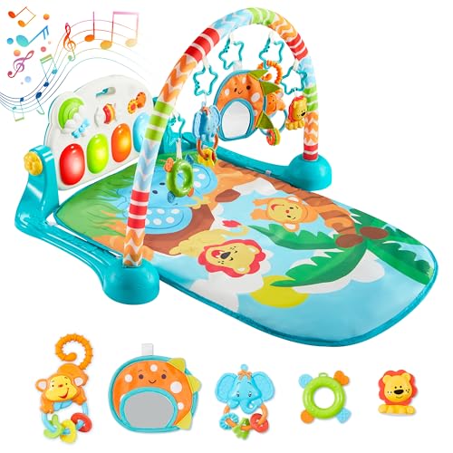 SYNCFUN - Baby-Spielmatte, Aktivitäts-Fitnessstudio, musikalisches Lernspielzeug für Babys, Musiklernspielzeug, 0-6 Monate, entzückendes Fitnessstudio mit Klaviertafel, Geschenke SYNCFUN - Baby-Spielmatte, Aktivitäts-Fitnessstudio, musikalisches Lernspielzeug für Babys, Musiklernspielzeug, 0-6 Monate, entzückendes Fitnessstudio mit Klaviertafel, Geschenke von SYNCFUN