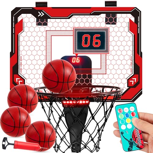 SYNCFUN Basketballkorb Indoor Kinder,Mini Basketballkorb Kinder mit Elektronische Anzeigetafel 4 Ball,Basketballbrett Wandmontage fürs Zimmer Basketballspielzeug für Jungen und Mädchen ab 3 Jahren SYNCFUN Basketballkorb Indoor Kinder,Mini Basketballkorb Kinder mit Elektronische Anzeigetafel 4 Ball,Basketballbrett Wandmontage fürs Zimmer Basketballspielzeug für Jungen und Mädchen ab 3 Jahren von SYNCFUN