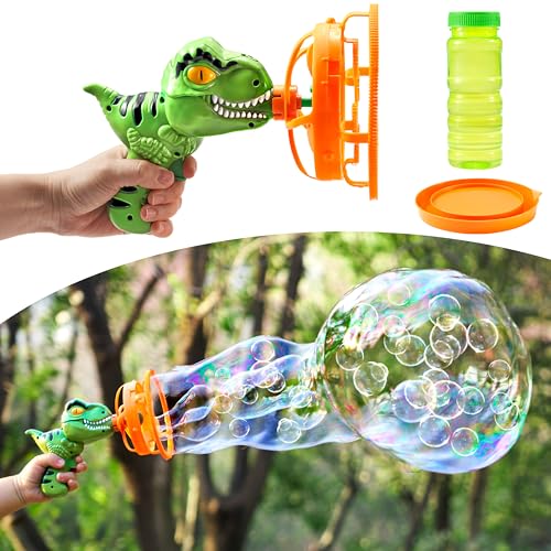 SYNCFUN Dinosaurier Seifenblasenpistole Blower Toy, Seifenblasenmaschine mit Lösung Refill, Outdoor-Spielzeug für Kinder, Jungen, Mädchen, Party, Sommer, Outdoor, Geburtstag von SYNCFUN