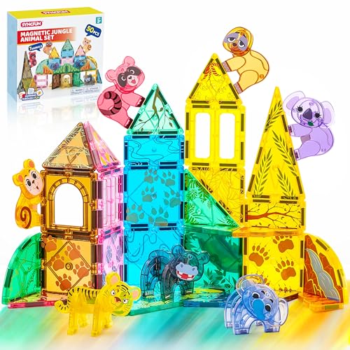 SYNCFUN Magnetische Bausteine,50 Teile Tieren Magnetische Blöcke Bauspielzeug,STEM Magnet Spielzeug Vorschule Lernen Montessori Spielzeug für Jungen Mädchen,Kinder Geburtstags Geschenk ab 3-8 Jahren SYNCFUN Magnetische Bausteine,50 Teile Tieren Magnetische Blöcke Bauspielzeug,STEM Magnet Spielzeug Vorschule Lernen Montessori Spielzeug für Jungen Mädchen,Kinder Geburtstags Geschenk ab 3-8 Jahren von SYNCFUN