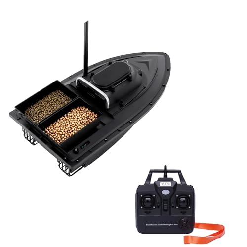 Futterboot Angeln 400-500m 90 Min Betriebsdauer Tragfähigkeit 2 kg Schwimmendes Köderboot mit Fernsteuerung 2.4GHz und LED-Beleuchtung, für Große Stauseen und Seen Futterboot Angeln 400-500m 90 Min Betriebsdauer Tragfähigkeit 2 kg Schwimmendes Köderboot mit Fernsteuerung 2.4GHz und LED-Beleuchtung, für Große Stauseen und Seen von SYNCMH