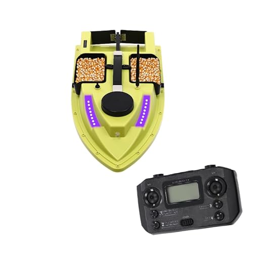 SYNCMH Futterboot mit GPS, 500m Fernsteuerung und 99 Wegpunkten 2kg, 5,2Ah Akku, IP65 Wasserdicht, LED-Navigationslicht, Rückkehrfunktion, für Angelfreunde von SYNCMH