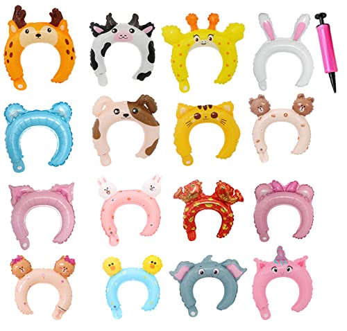 16 Stück Tier Ballon Stirnbänder，aufblasbare Stirnbänder，für Kinder Geburtstag Party Deko Geschenk. von SYNYEY