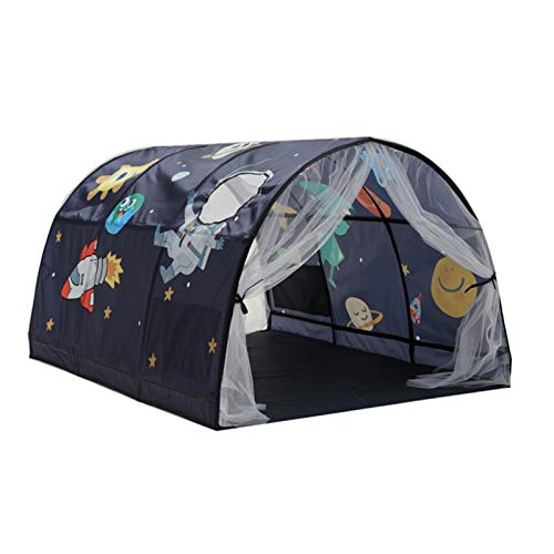 SYNYEY Bettzelt für Kinder - Pop-Up-Zelte für den Innenbereich für Kinder | Betthimmelzelte Dream Privacy Space Single Size Schlafbett mit Sichtschutzvorhängen von SYNYEY