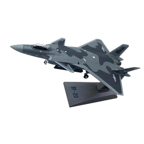 1/100 J-20 Kampfjet-Legierungsmodell, kleine Größe für Weilong Kampfjet-Flugzeugmodell mit Ständer, Legierungsmilitär Spielkits von SYOEUR