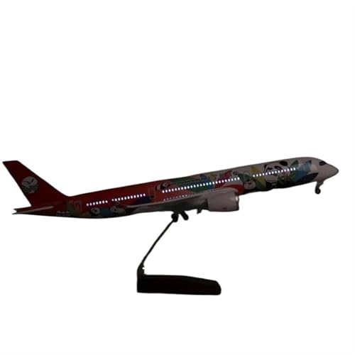 47 cm Modellflugzeug A350 im Maßstab 1/142 für Sichuan Panda Airlines, Modell mit Lichtern und Rädern, Flugzeugmodellbausatz aus Druckgussharz Spielkits(Lights) von SYOEUR